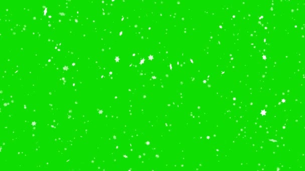 Текстура Фона Рождественский Снег Зеленом Фоне Веселого Нового Года Счастливого — стоковое видео
