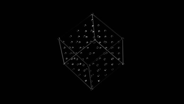 Rotation Texturale Cube Abstrait Sur Fond Noir Contexte Abstrait Pour — Video