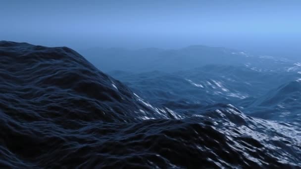 Video Animation Storm Sea Ocean Large Waves Water — Stock Video