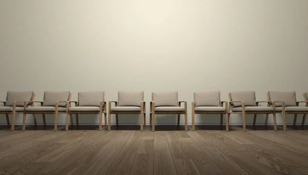Ilustração Quarto Iluminado Com Cadeiras — Fotografia de Stock