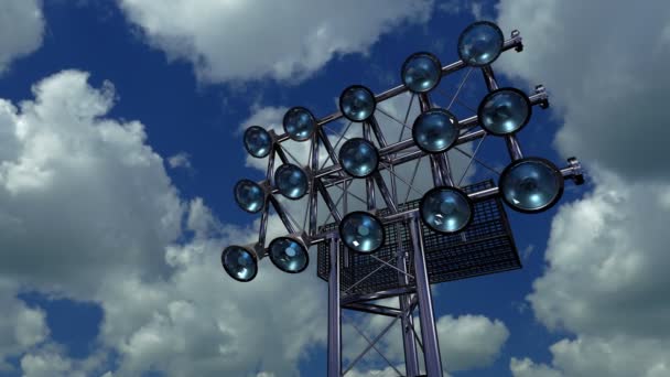 Lighting Rack Spotlights Football Stadiums Other Areas Rendering — Stock Video