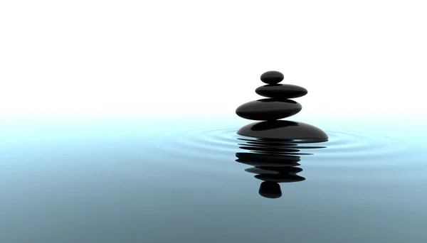 Classic Zen Stones Water Wave Illustration — Stock Photo, Image