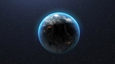 Yıldızların arasında uzayda güzel bir dünya