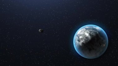 Uzayda dünyamıza doğru uçan bir göktaşı. Yaşama tehlikesi