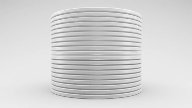 Beyaz arkaplanda üç boyutlu resimleme beyaz diskleri.