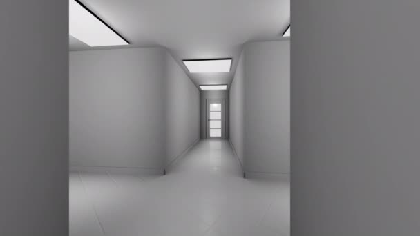 Voyage Animation Travers Labyrinthe Couloirs Intérieur Grand Bâtiment — Video