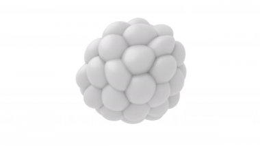 Soyut bir beyin benzeri figür uzayda hareket eder ve şekil değiştirir