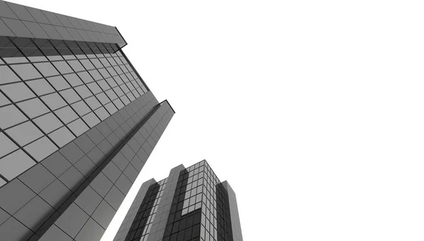 Візуалізація Величезний Хмарочос Офісне Будівництво Бізнес Центру Або Банку Стокова Картинка