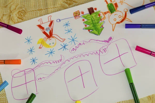 Kleurrijke kinderen tekening — Stockfoto