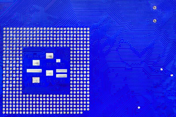 青いコンピューター マザーボード — ストック写真