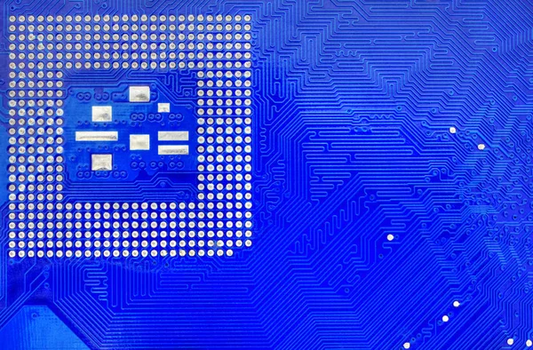 Placa-mãe de computador azul — Fotografia de Stock