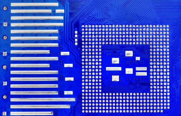 Placa base azul del ordenador — Foto de Stock
