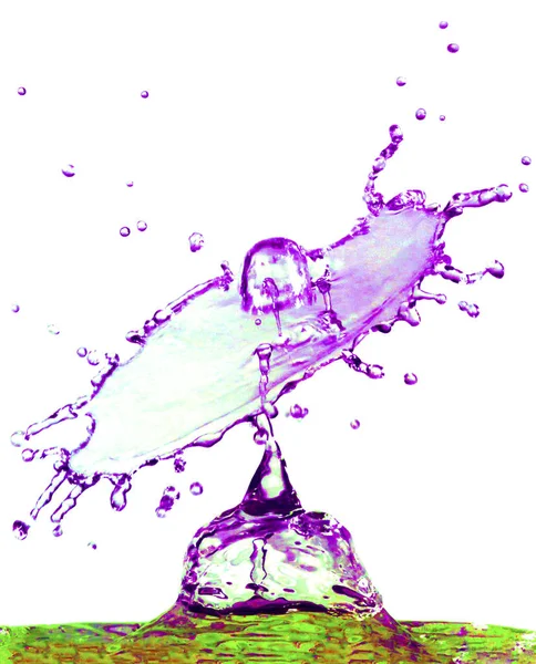 白い背景に分離されたカラフルな液体スプラッシュ — ストック写真