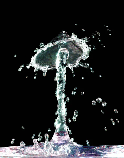 Colorful liquid splash on black background — Stock Photo, Image