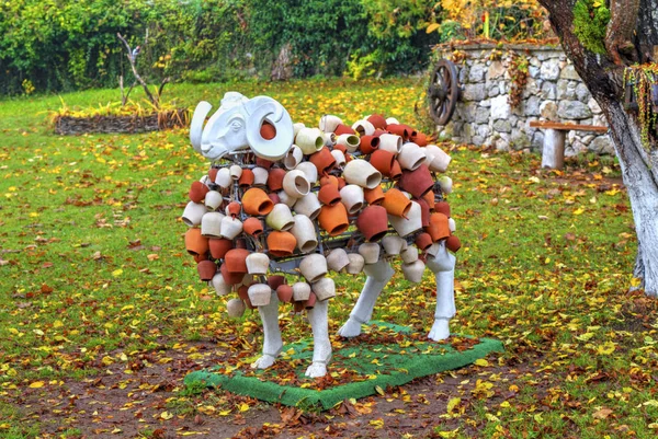 White sheep sculpture