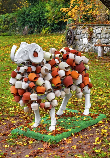 White sheep sculpture