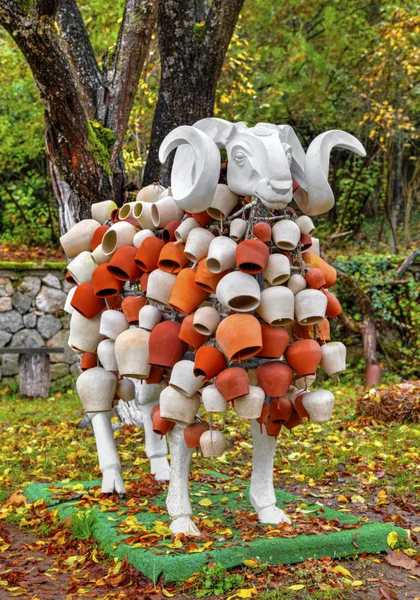 White sheep sculpture