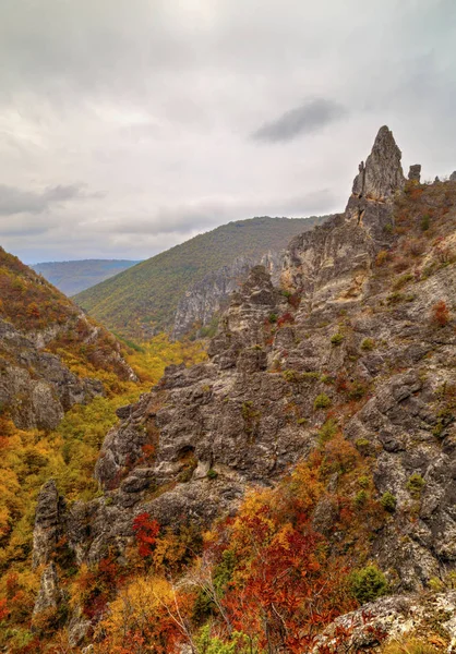 Berglandskap med färgglada hösten skogen — Stockfoto