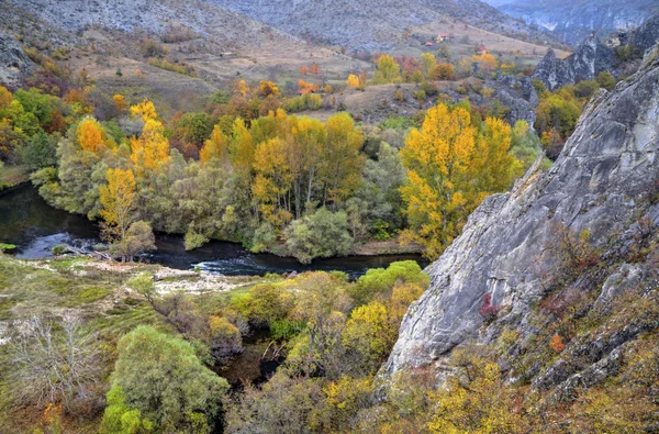 Landskap i berget med färgglada hösten skogen — Stockfoto