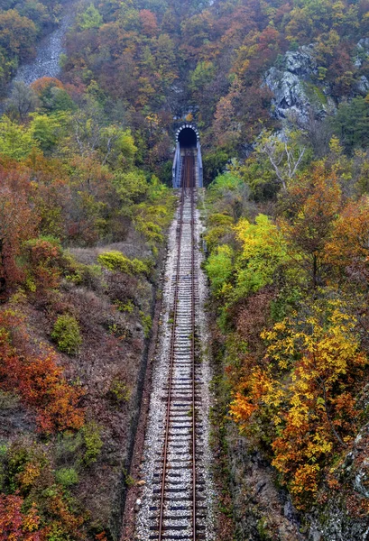 Tunnel ferroviaire dans la montagne — Photo