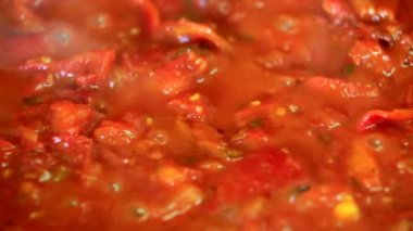 Domates ve biber portre taze sebze - yemek