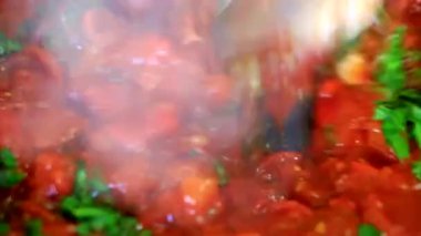 Domates ve biber portre taze sebze - yemek