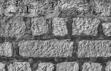 Siyah beyaz taş duvar arkaplanı yakın plan