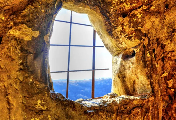 Вид Изнутри Пещеры Внешний Мир — стоковое фото