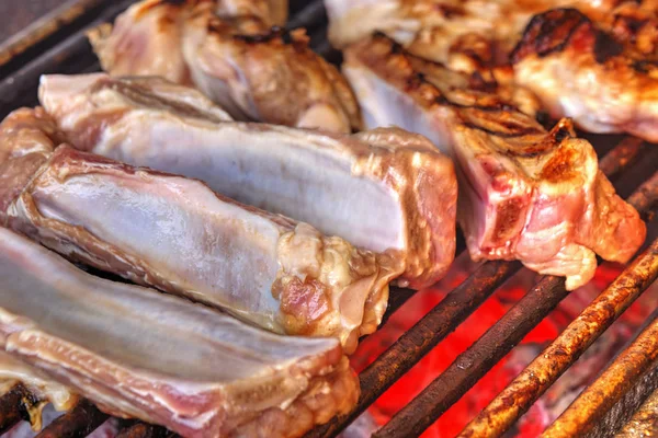 Barbekü Yakından Görünümünde Izgara Taze — Stok fotoğraf