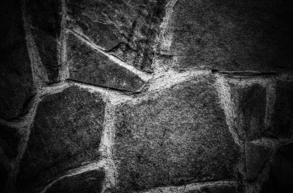 Stone Wall Background Black White Close View — ストック写真