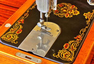 Antika dikiş makinesi kapat görünümü