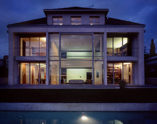 Large family house at the night — Stock Photo, Image