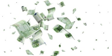 Avro banknotu arka planda izole edilmiş. Avrupa para faturası. İş parası
