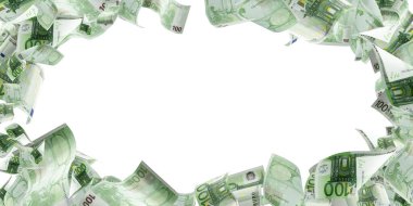 Banknote Avrupa parası. İzole edilmiş arka plana düşen para.