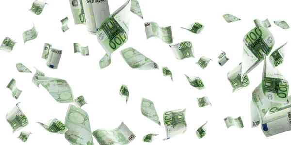 Fondo de dinero. Cien euros europeos.Dinero en efectivo de negocios cayendo . —  Fotos de Stock