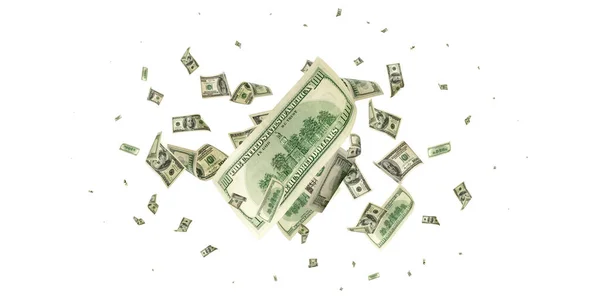 Dollar sign. American money. Cash background, us bill. Money falling. — Stock Photo, Image