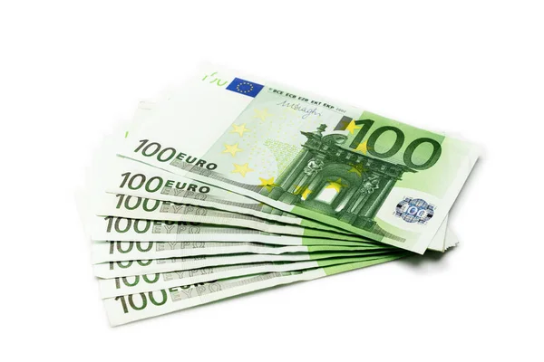Bankbiljet Europees geld. Vallen geld op whote geïsoleerde backgrou — Stockfoto