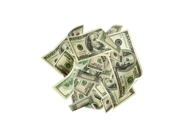 Hundred dollar bill. Falling money isolated background. American cash. — Stock Photo, Image