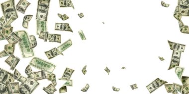 Dolar işareti. Amerikan parası. Nakit arka plan, biz fatura. Düşen para.