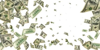 Dolar işareti. Amerikan parası. Nakit arka plan, biz fatura. Düşen para.