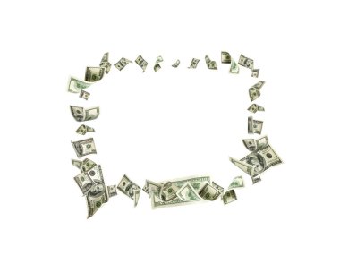 Amerikan Doları. Washington Amerikan parası. Düşen ABD para arkaplanı.