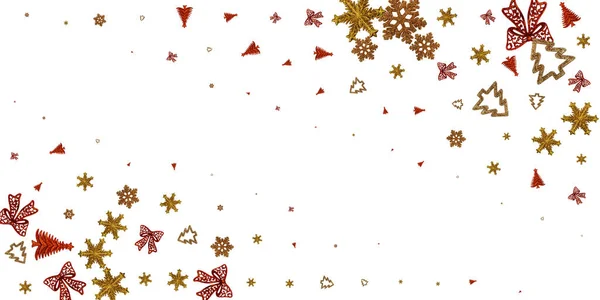 New Years Background. Christmas decoration isolated on white. Xmas celebration pattern. Flat lay design. Copy Space. — Stockfoto
