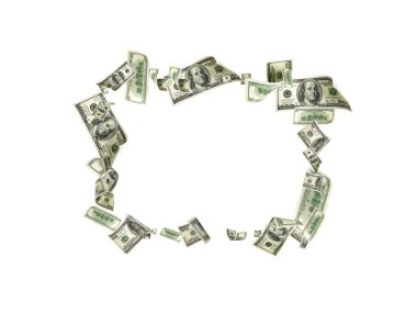 Para geçmişi. Amerika 'nın yüz doları. Nakit para düşüyor..