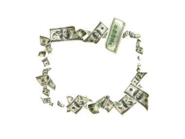 Amerikan Doları. Washington Amerikan parası. Düşen ABD para arkaplanı.