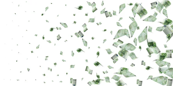 Euro pengar bakgrund. Sedlar faller isolerad texturer på vit bakgrund. — Stockfoto