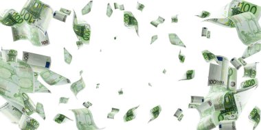 Avro banknotu arka planda izole edilmiş. Avrupa para faturası. İş parası