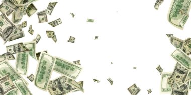 Para yığını. Amerika'nın 100 doları. Düşen para izole, bize fatura.