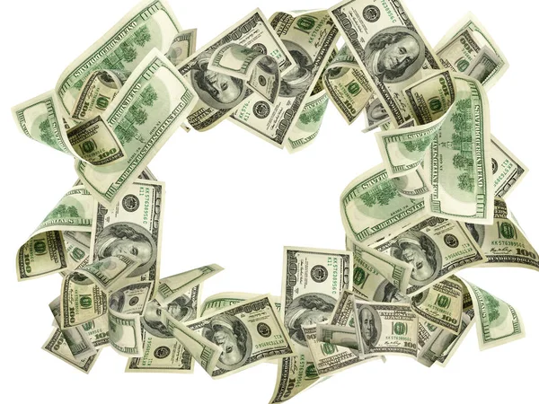 Χαρτονόμισμα. Αμερικάνικα μετρητά από την Ουάσιγκτον. Ιστορικό χρημάτων σε δολάρια ΗΠΑ. Τα χρήματα που πέφτουν. — Φωτογραφία Αρχείου