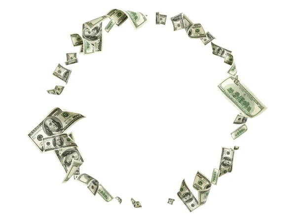 Dollar sign. American money. Cash background, us bill. Money falling. — Stock Photo, Image