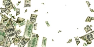 Dolar faturası. Washington Amerikan parası. Usd para arka plan. Düşen para.